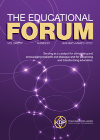 Cover image for The Educational Forum, Volume 87, Issue 1, 2023