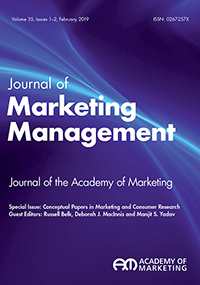 Cover image for Journal of Marketing Management, Volume 35, Issue 1-2, 2019