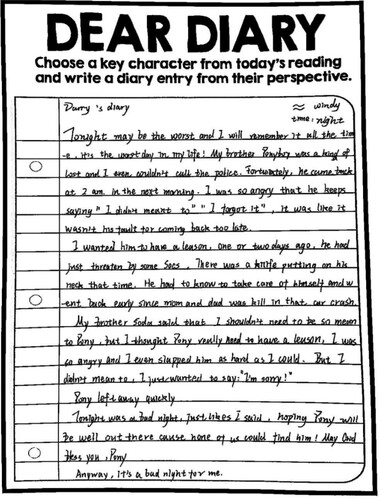 Figure 8. A sample of 'Dear diary'.