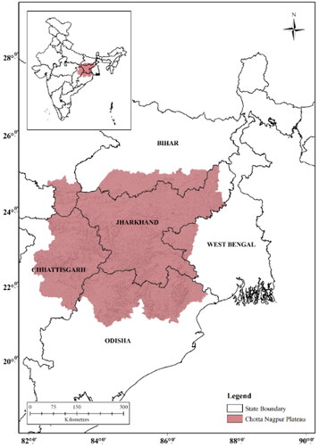 Figure 1. Study area showing the CNP region (highlighted with red colour).