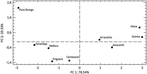 Figure 1. Principal components analysis score plots.