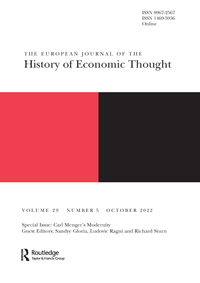 Cover image for The European Journal of the History of Economic Thought, Volume 29, Issue 5, 2022