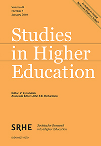 Cover image for Studies in Higher Education, Volume 44, Issue 1, 2019