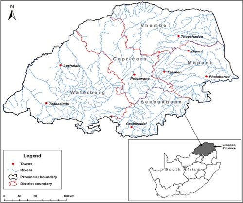 Figure 1. Map of Limpopo Province.Source: Cai et al. (Citation2017).