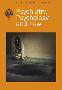 Cover image for Psychiatry, Psychology and Law, Volume 29, Issue 5, 2022
