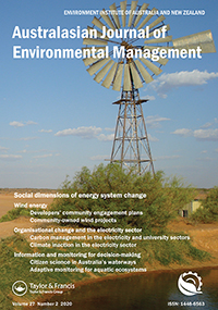 Cover image for Australasian Journal of Environmental Management, Volume 27, Issue 2, 2020