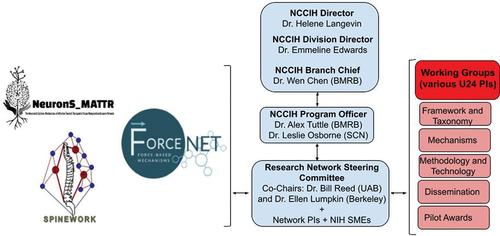 Figure 2. Summary of how U24 networks pls and NCCIH leadership are working together to nucleate this new field.