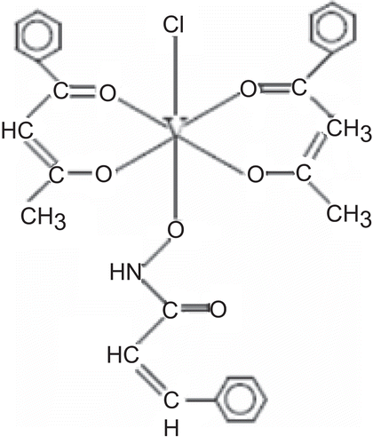 Figure 5.  Proposed structure of [VCl(bzac)2(HL2)]