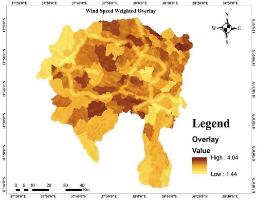 Figure 10. Wind weighted overlay