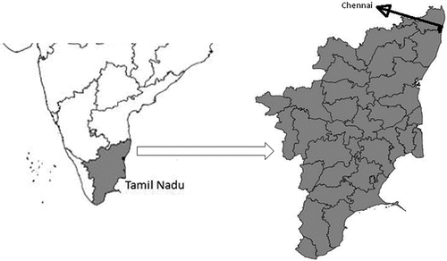 Figure 1. Map of India showing Tamil Nadu and its 30 NTEP districts that were included in TN-KET (2022)*.