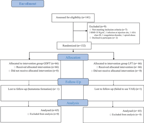 Figure 1. The flow diagram of patient progress through the randomized trial.