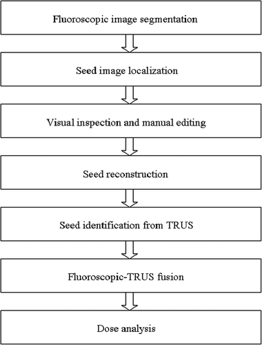 Figure 2. Workflow of the fluoroscopy-TRUS fusion-based dose analysis for PPB.