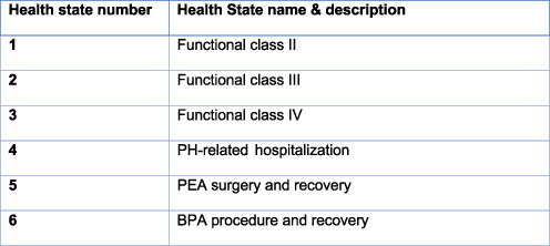 Figure 2 Description of health states developed to describe patients’ experiences of PH.