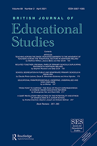 Cover image for British Journal of Educational Studies, Volume 69, Issue 2, 2021