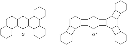 Figure 1. A benzenoid system G and corresponding phenylene G′.