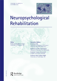 Cover image for Neuropsychological Rehabilitation, Volume 32, Issue 9, 2022