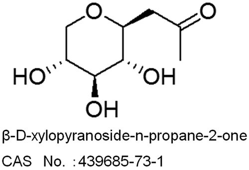 Fig. 1. Diagram showing the structure of β-D-xylopyranoside-n-propane-2-one (XPP)
