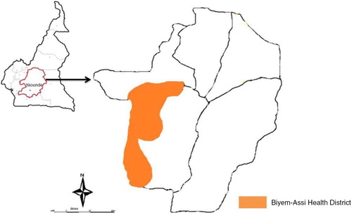 Fig. 1.  Map of Yaounde Health District showing the location of the study sites.
