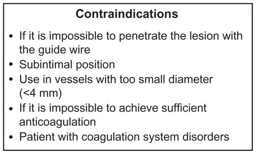 Figure 2 Contraindications for Rotarex® use.