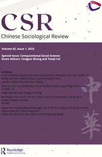 Cover image for Chinese Sociological Review, Volume 55, Issue 1, 2023