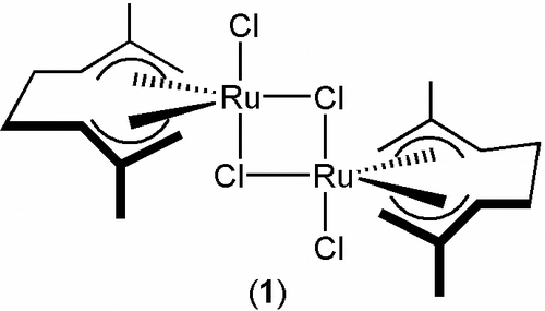 Figure 1.  Structure of the bis(allyl)-ruthenium(IV)dimer 1.