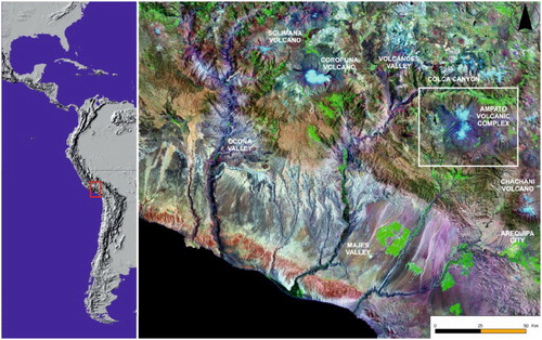 Figure 1. Location of the Ampato volcanic complex within the Andean range.