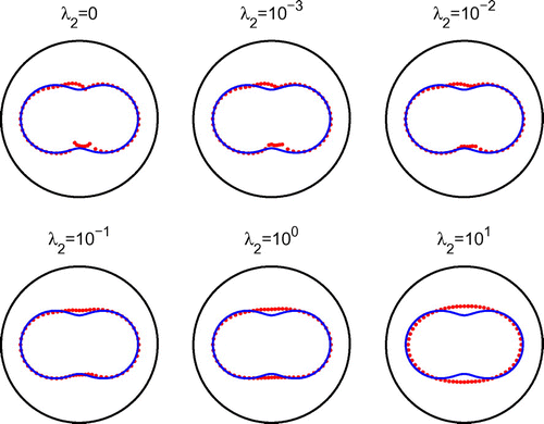 Fig. 8 Example 2: Results after 1000 iterations for noise p=10% and regularization with λ1.