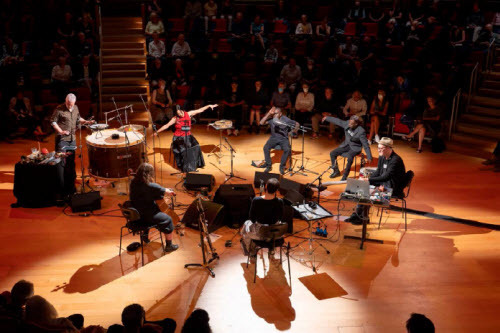 Figure 2. Hand to Earth at Pierre Boulez Saal, Berlin, June 2022. Image supplied by the Australian Art Orchestra