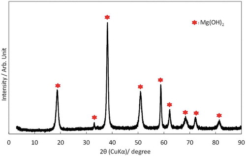 Figure 5. XRD pattern of the precipitation (RUN-06).