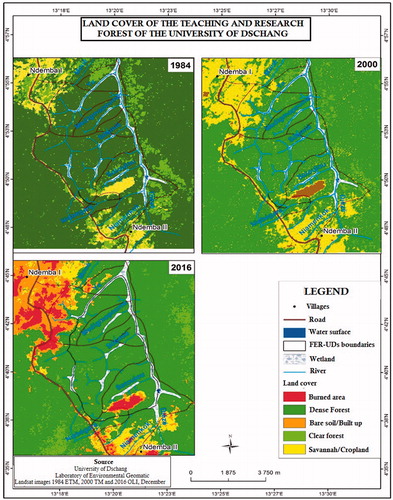 Figure 4. Dynamic of land-cover of FER-UDs from 1984 to 2016.