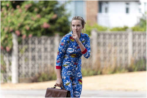 Figure 6 Power Ranges Onsie. Jodie Comer as Villanelle – Killing Eve _ Season 2, Episode 2.Photo Credit: Parisa Taghizadeh/BBC America.