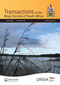 Cover image for Transactions of the Royal Society of South Africa, Volume 70, Issue 3, 2015