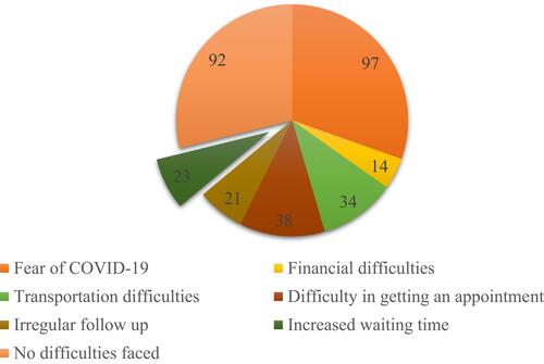 Figure 3 Responses to Q6: What are the difficulties in consulting your doctor since the onset of the COVID-19 pandemic? (N=220).