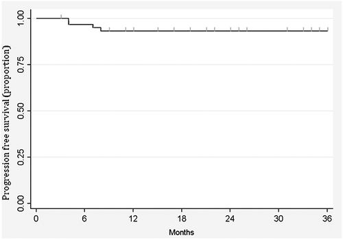 Figure 2. Kaplan-Meier curve for progression free survival.