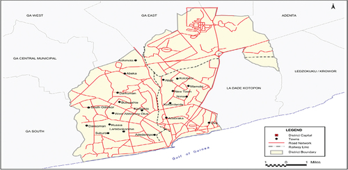 Figure 2. Map of Accra metropolitan area (Ghana Statistical Service [GSS], Citation2014).