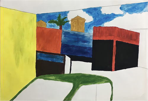 Figure 12b. Student P. The Bridge. (2018). Acrylic on Paper 42 × 59.4 cm.