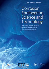 Cover image for Corrosion Engineering, Science and Technology, Volume 51, Issue 7, 2016