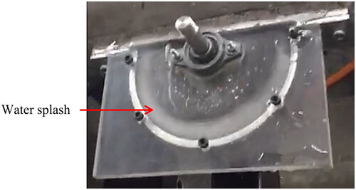 Figure 21. Water splash phenomena in turbine casing.