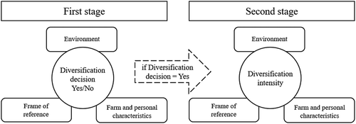 Figure 1. Determinants influencing farmer’s diversification decision adapted from van Raaij (Citation1981).