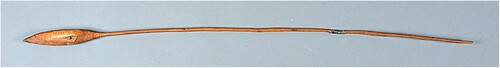 Figure 16. Wut-wut. Described by von Guérard as ‘Throwing game projectiles of the Aborigines, called Weet-Weet. Yarra Tribe (east of Melbourne)’. One of numbers 6, 7 or 8 on von Guérard’s ‘List of Australian Objects’. Indent nos. VI 2565 a–c. Photo: Staatliche Museen zu Berlin, Ethnological Museum / Volker Linke. https://id.smb.museum/object/1356573.
