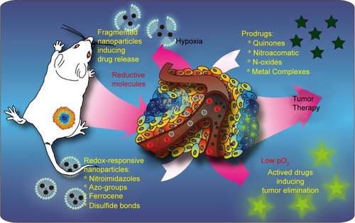 Scheme 1 The scheme of hypoxia-activated prodrugs and redox-responsive drug delivery strategies.