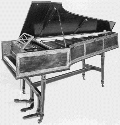 Figure 3. Combined harpsichord-pianoforte by Joseph Merlin, No. 80, 1780 (BN003305 Deutches Museum, Munich); reproduced by permission.