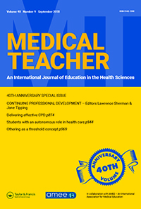 Cover image for Medical Teacher, Volume 40, Issue 9, 2018