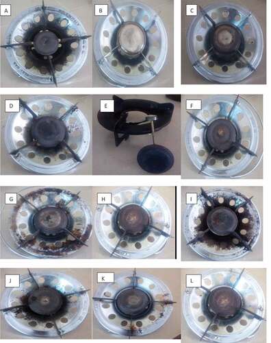 Plate 2. Single burners assembled for the experiment