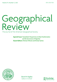 Cover image for Geographical Review, Volume 111, Issue 2, 2021