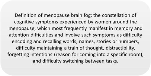 Figure 1. Definition of menopause brain fog.