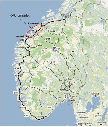 Figure 3. The Norwegian Ferry-Free E39 Project (From PLAN 2, Statens Vegvesen, 2011).