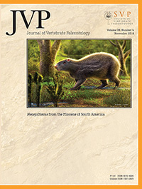 Cover image for Journal of Vertebrate Paleontology, Volume 38, Issue 6, 2018