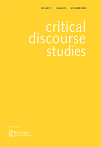 Cover image for Critical Discourse Studies, Volume 17, Issue 5, 2020