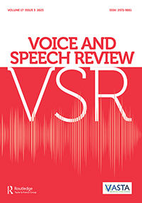 Cover image for Voice and Speech Review, Volume 17, Issue 3, 2023